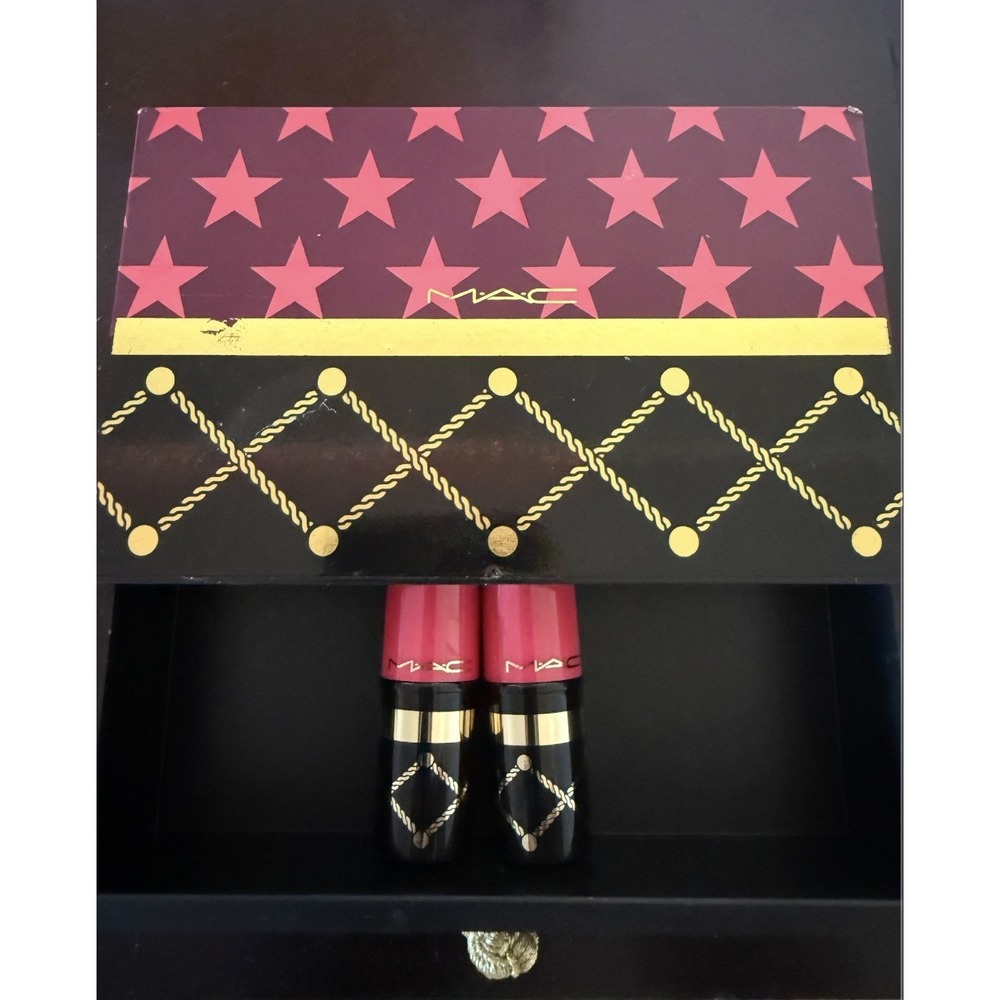 MAC Nutcracker Sweet RED Mini Lipstick *HALF Kit Lady Danger & MAC Red. New READ
